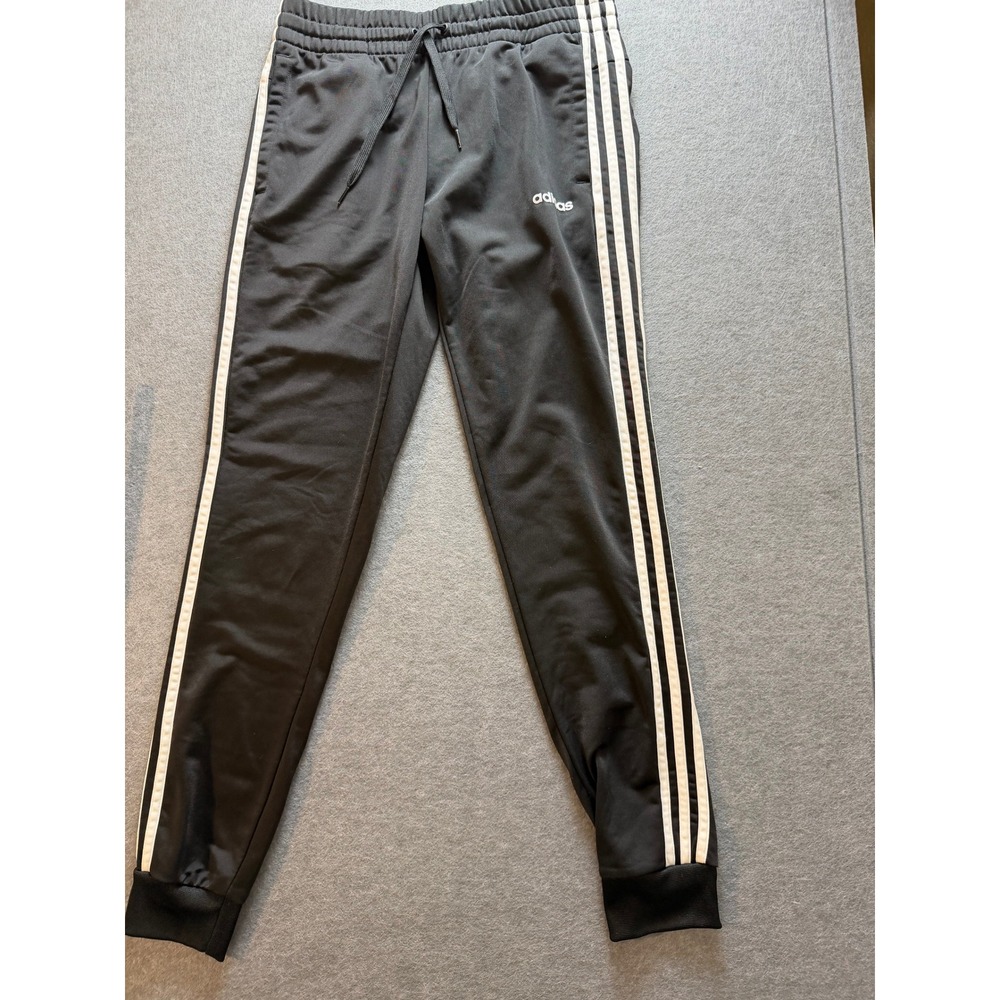 Streetwear Cozy Retro Adidas Track Pants Small Black 3-Stripe Joggers Athleisure